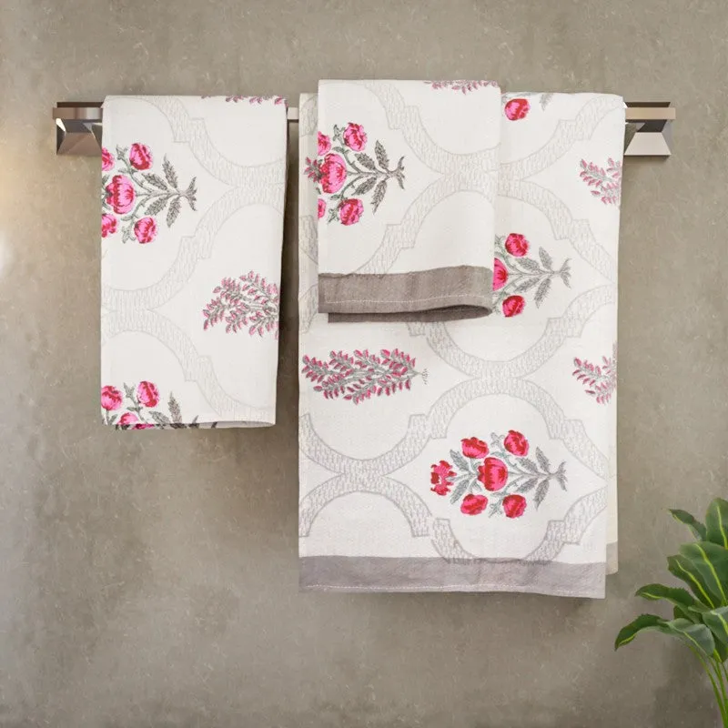 Flora Drift Cotton Towels (Brown) - Three Piece Set media 3