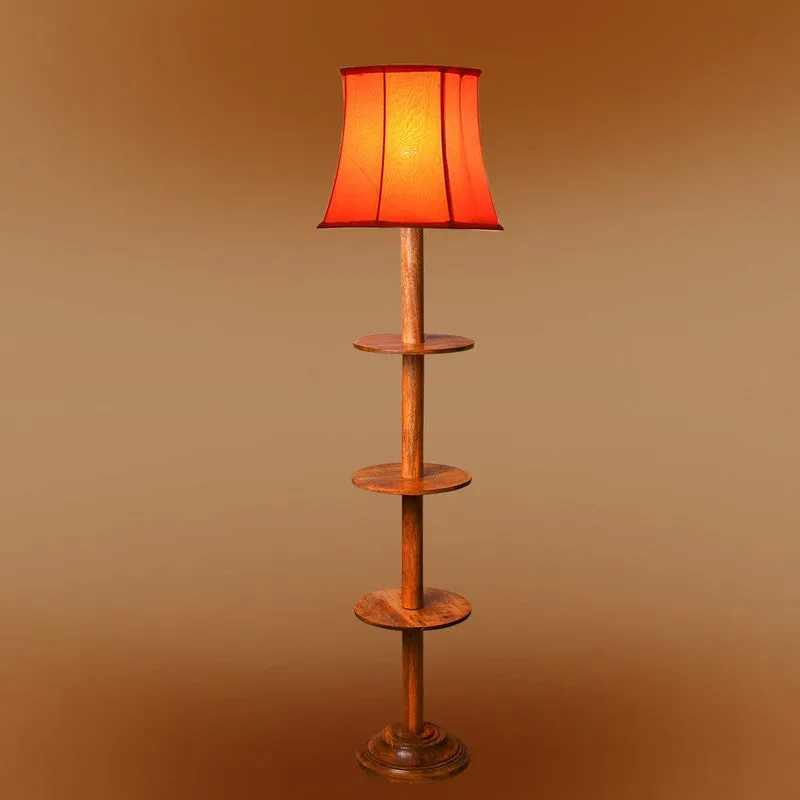 GlowDock Column Wooden Floor Lamp - Orange media 7