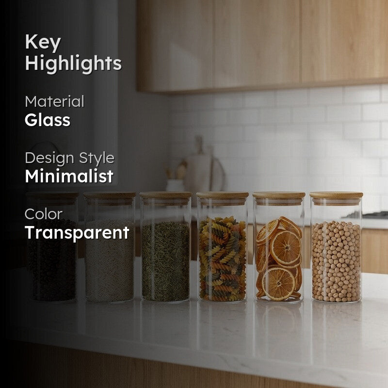 Clear Vault Glass Jar (1400 mL Each) - Set Of Six media 2