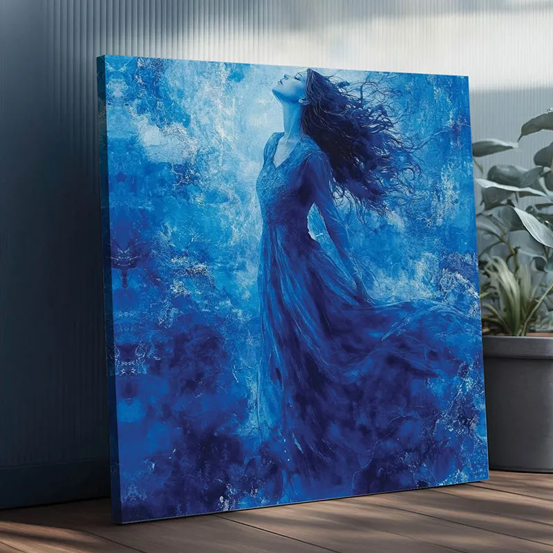 Blue Woman Canvas Wall Art media 5