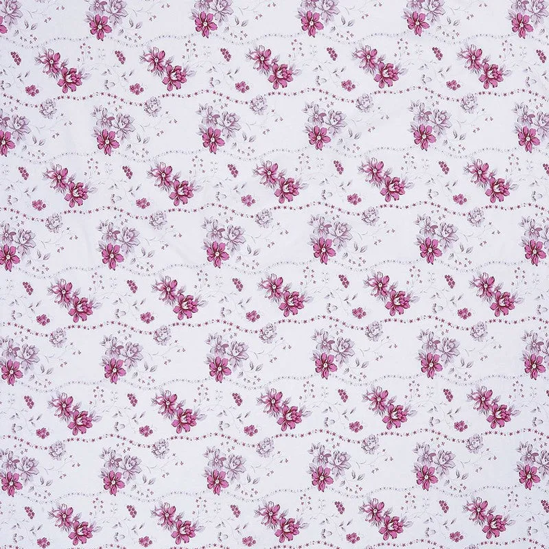 Monte Carlo Petal Matrix Cotton Bedsheet (White,Pink) - 104 TC media 7
