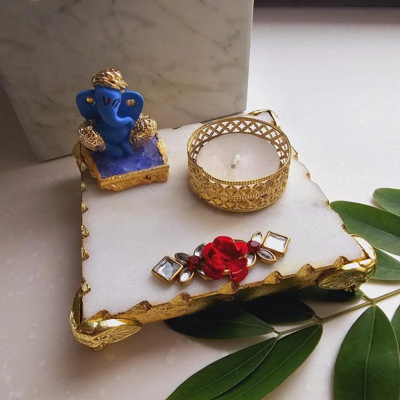 Ganesha Bless Marble Gift Box - Blue media 1