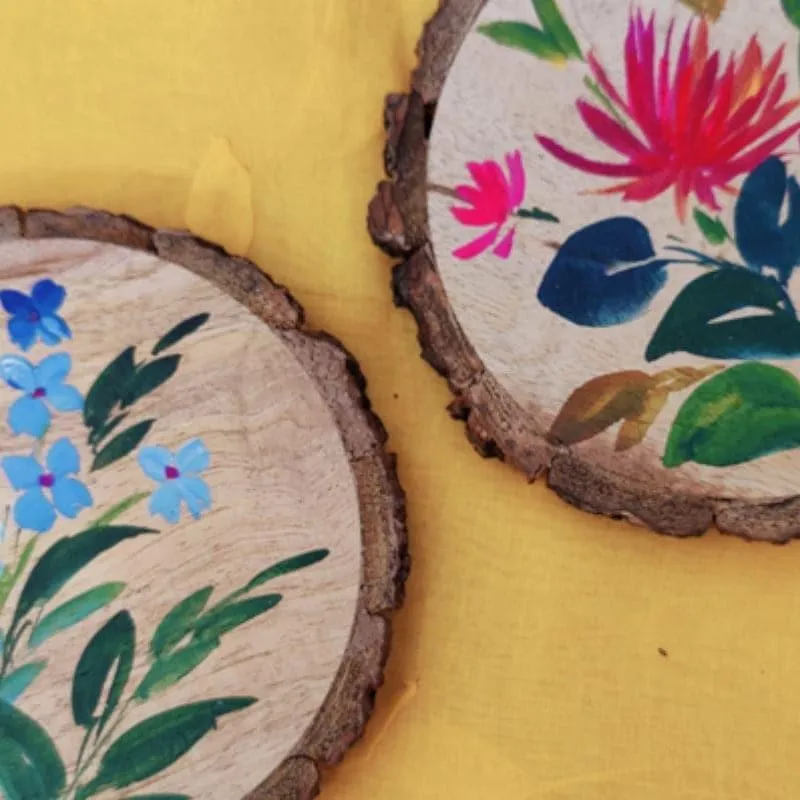 Hyro Flora Handpainted Coaster - Set Of Two media 3