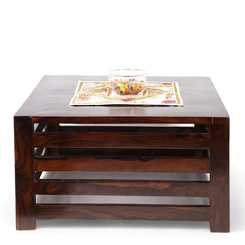 Qervon Sheesham Wooden Center Table - Taupe media 3