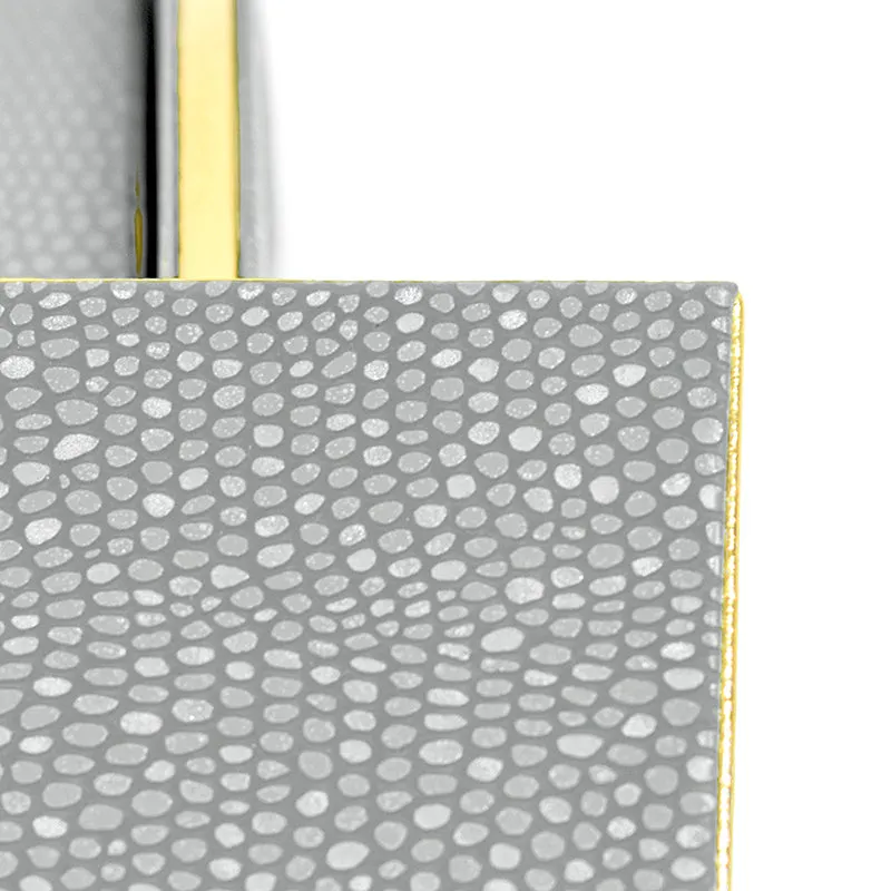 Tisquo Faux Leather Coaster (Grey) - Seven Piece Set media 8