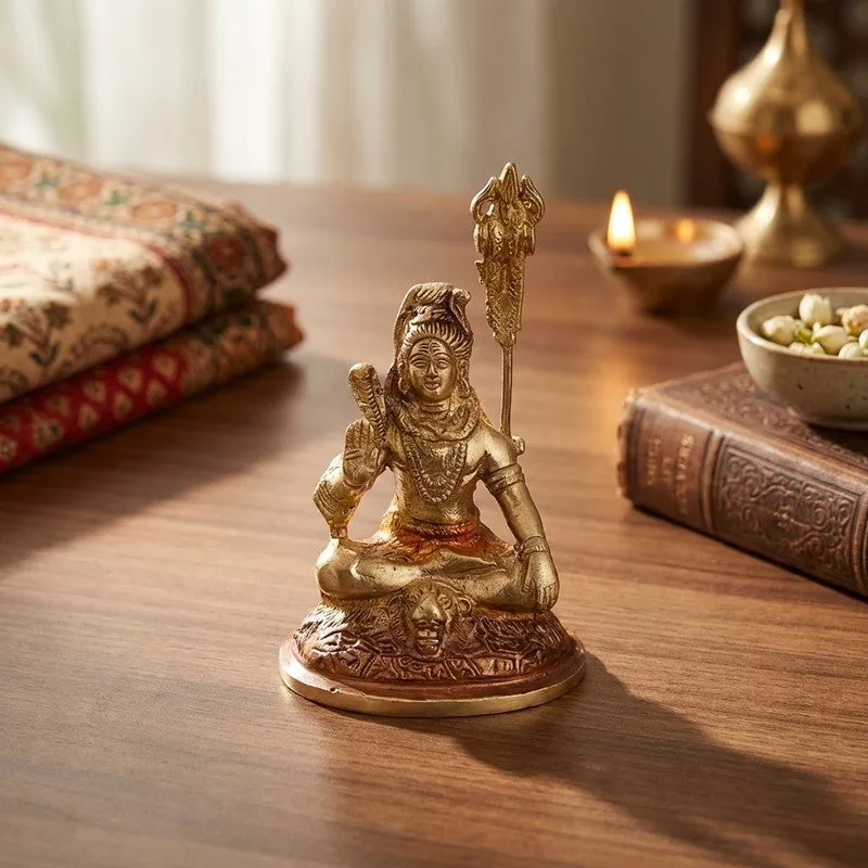 Lord Shiva Divine Brass Idol media 1