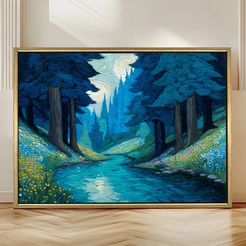 Twilight Pines Canvas Wall Painting With Frame media 4