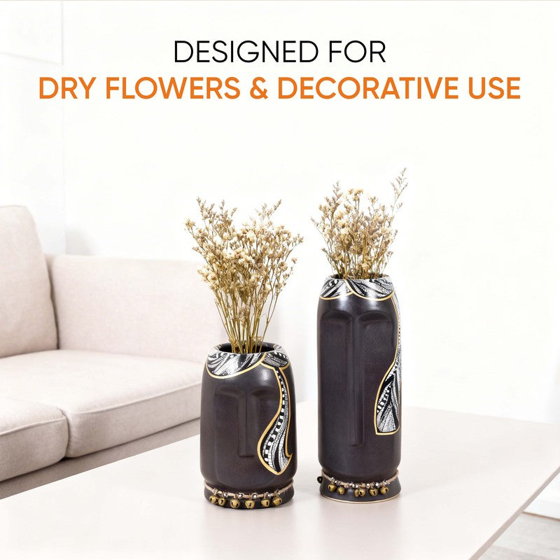 Ilasia Tribal Vase (Black) - Set Of Two media 3