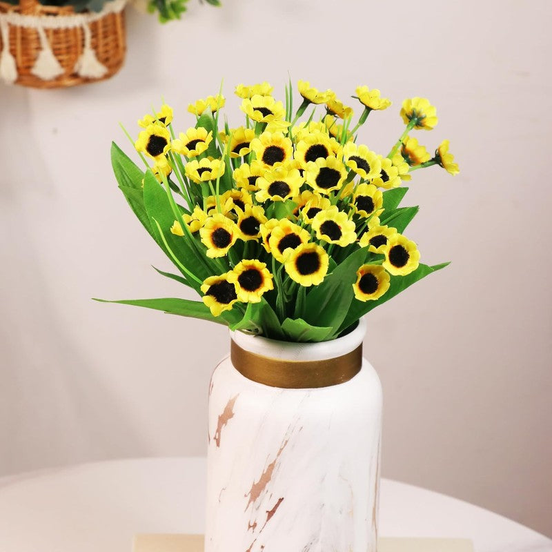 Vibrant Mini Artificial Sunflower (Yellow) - Set Of Two media 4