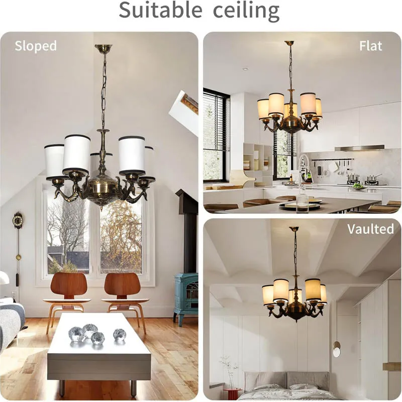 Algona Cylindrical Golden Antique Ceiling Lamp media 5