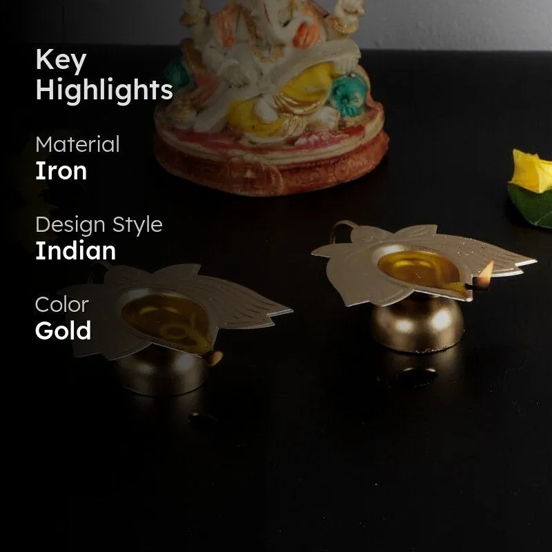 Glowleaf Iron Diyas - Set Of Two media 2