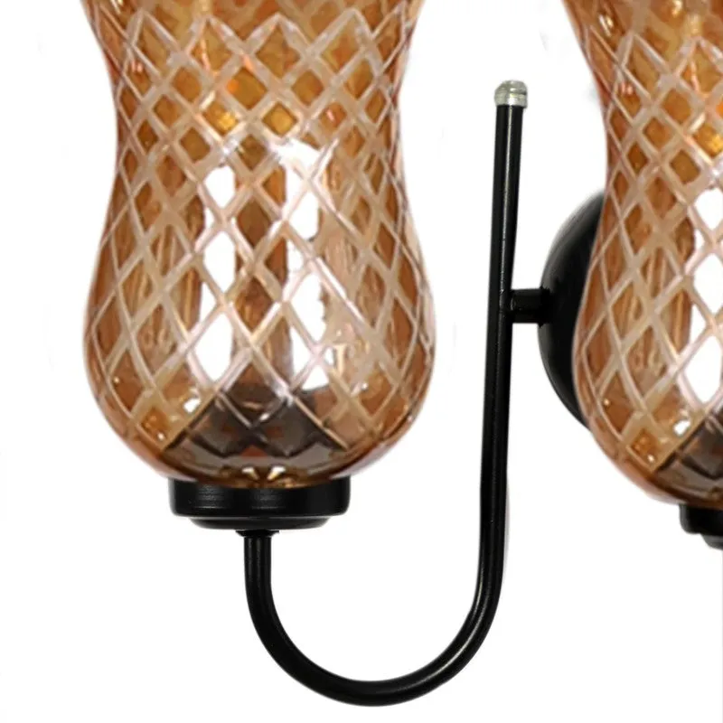 Honey Glow Twin Shade Glass Wall Lamp media 10