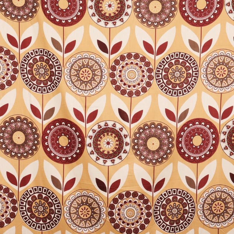 Oda Floral Cotton Bedsheet (Beige) - 220 TC media 4