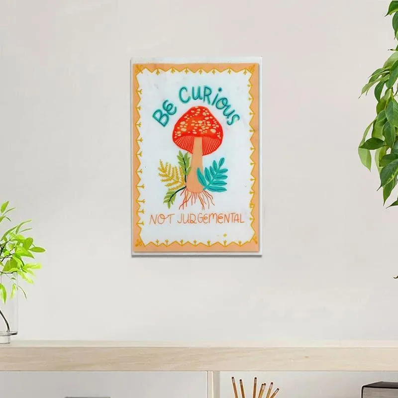Be Curious Mushroom Marble Wall Accent media 1