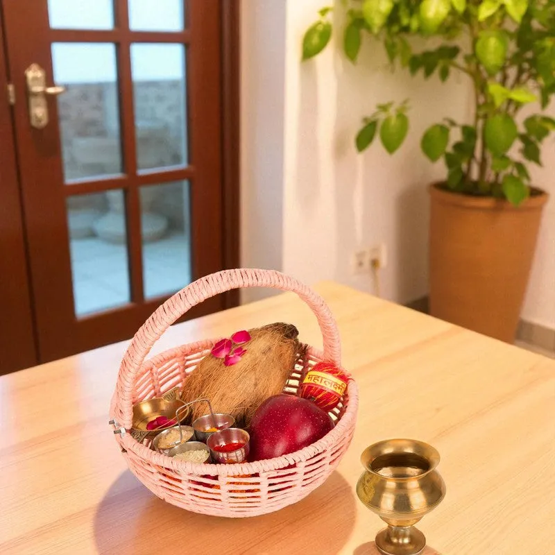 Royal Meadow (Raffia,Metal) Fruit Basket media 6