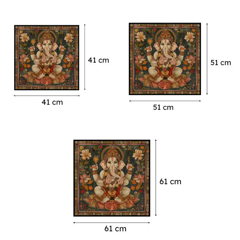 Regal Ganapati Canvas Wall Art With Frame media 7