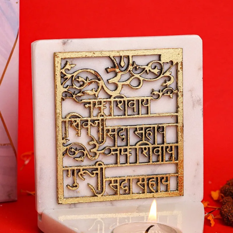 Om Namah Shivay Marble TeaLight Holder media 5