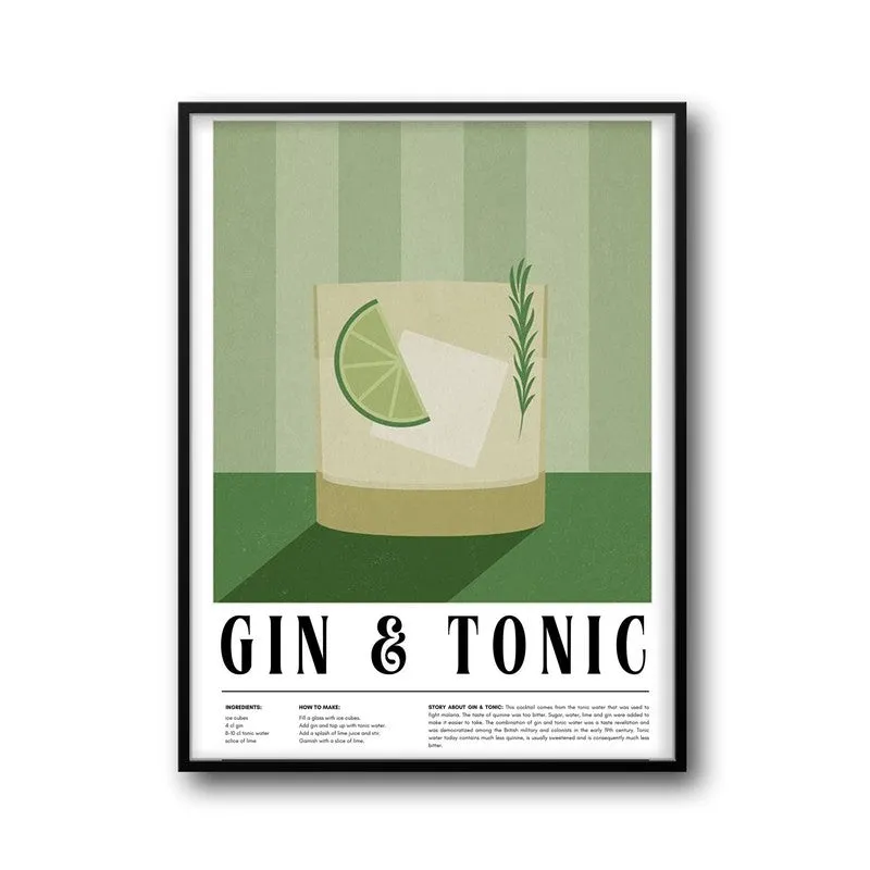 Gin & Tonic Framed Canvas Wall Painting media 6