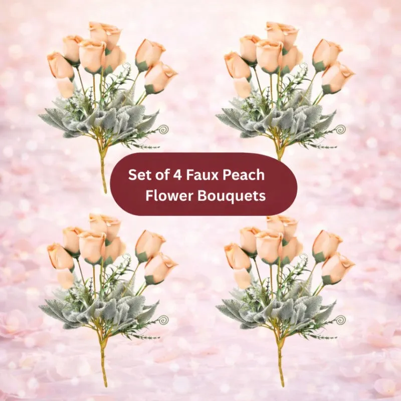 Florapearl Polyester Artificial Rose Flowers - Set Of Four media 3