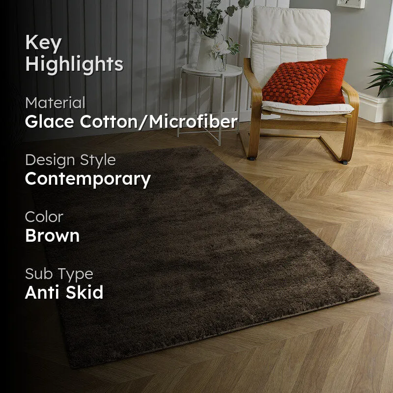 Nuo Luxe Micro Fiber Area Rug - Chocolate Brown media 2