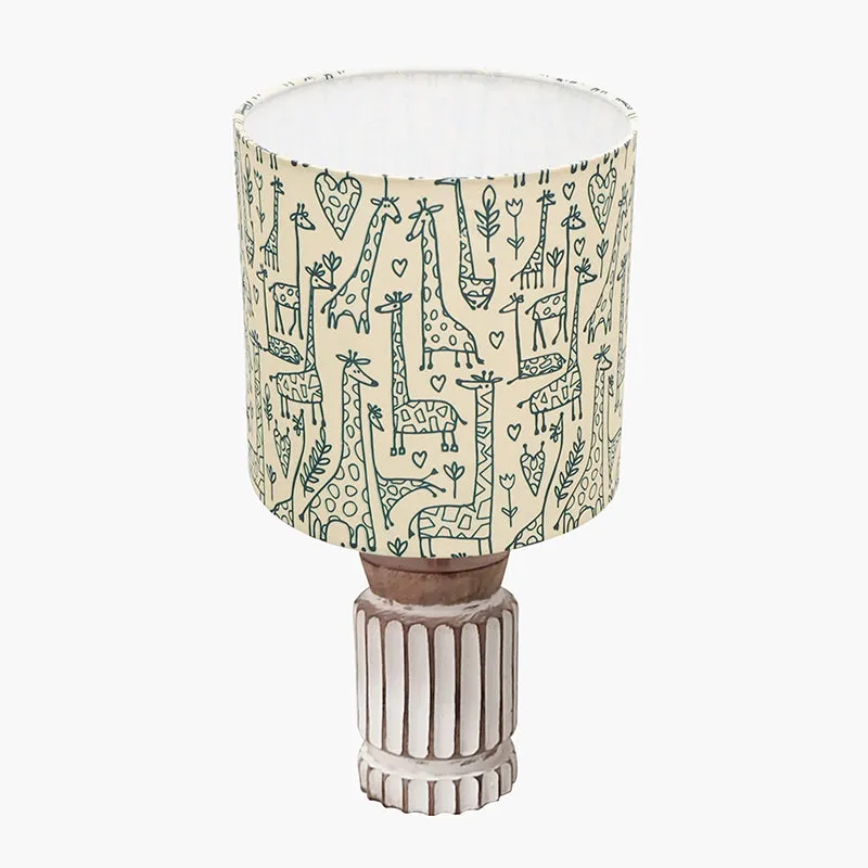 Regent Carved Fabric Table Lamp - Beige,White media 4