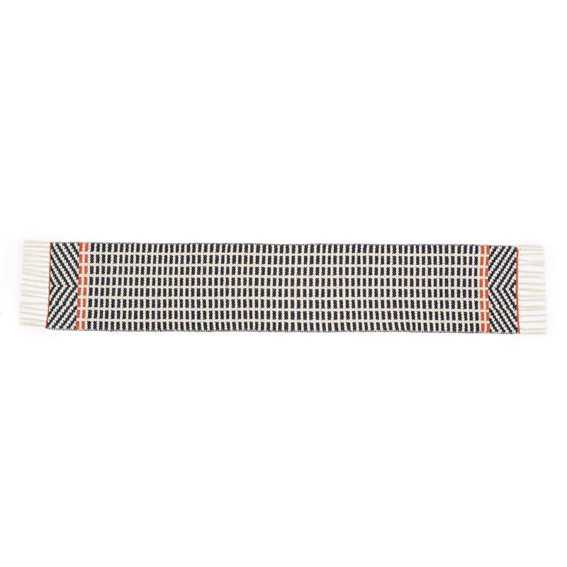 Zephyrus Handwoven Cotton Table Runner - Blue & Orange media 5