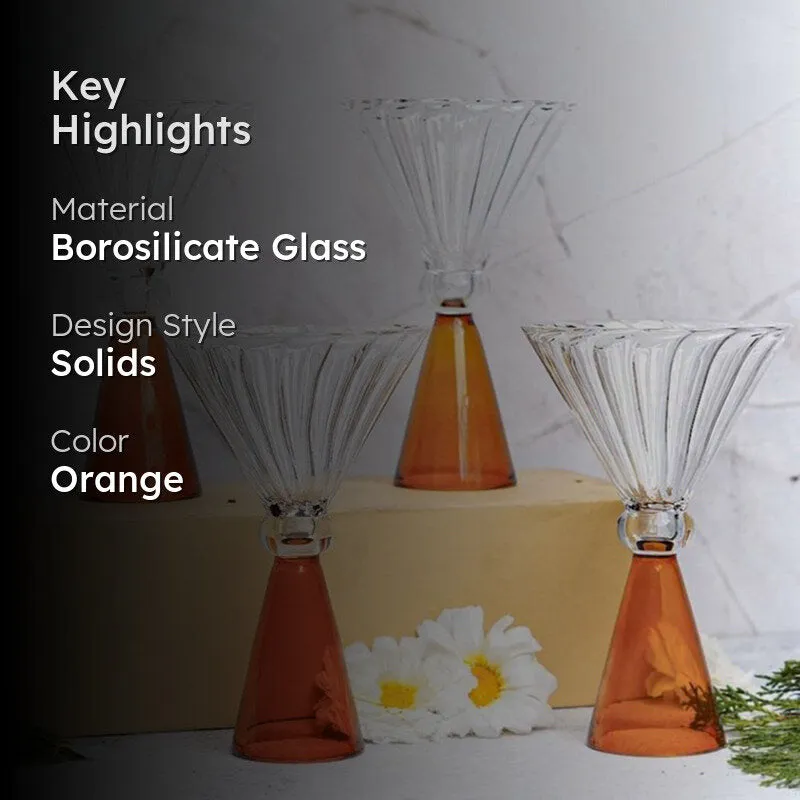 Sunlit Amber Goblet Cocktail Glasses(120 mL) - Set Of Four media 2