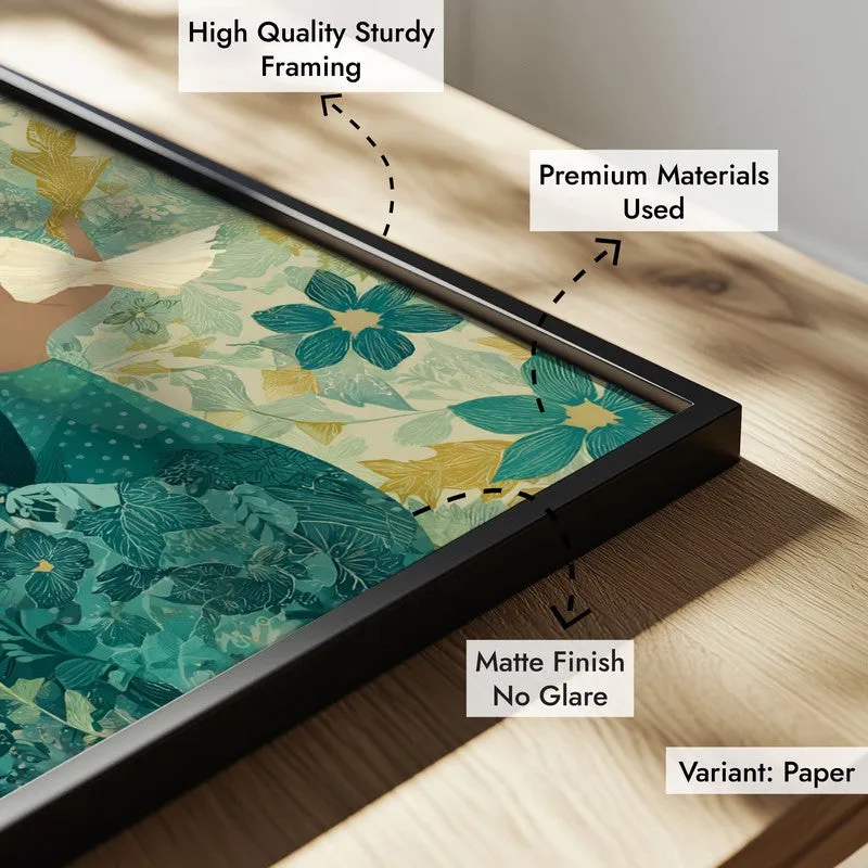Mystiflora Canvas Wall Painting - Black Frame media 6