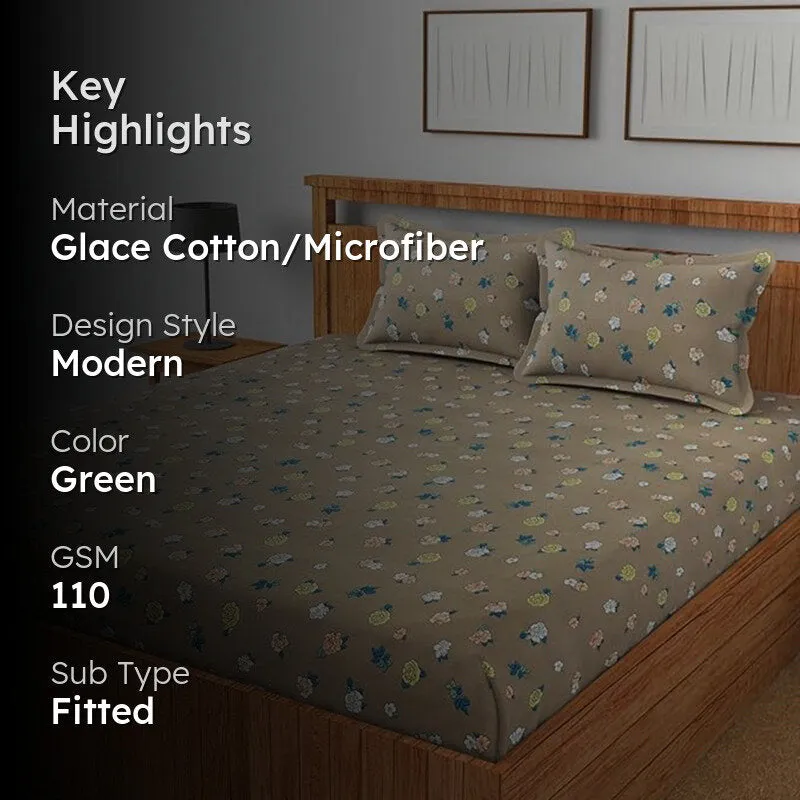Myrtle Floral Microfiber Bedsheet - 110 GSM media 2