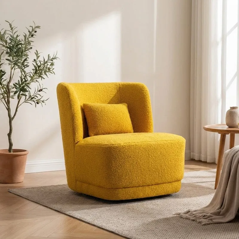 Urbano Neem Wood Accent Chair - Yellow media 1