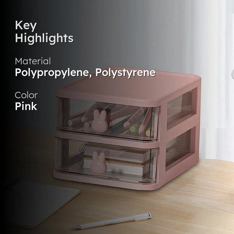 Stowly Two Tier Desk Organiser - Pink media 2