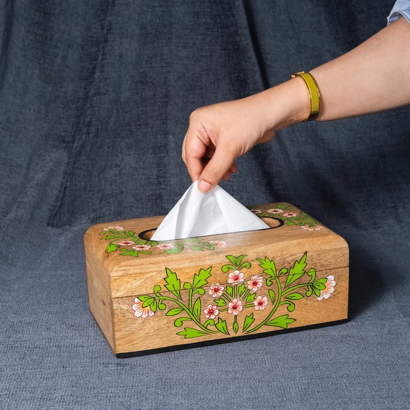 Garden Floral Wooden Tissue Holder media 4