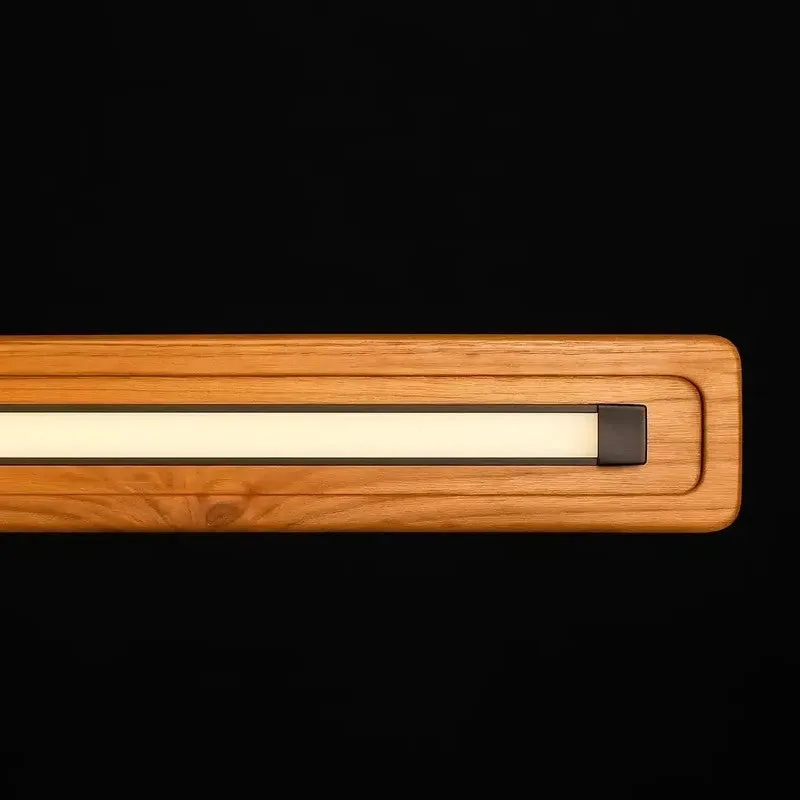 Slim LED Bar Teak Wood Ceiling Lamp media 7
