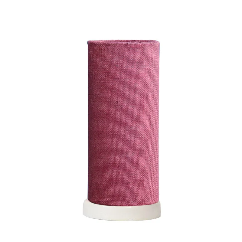 Esto Tower Wooden Table Lamp With Jute Shade - Pink,White media 4