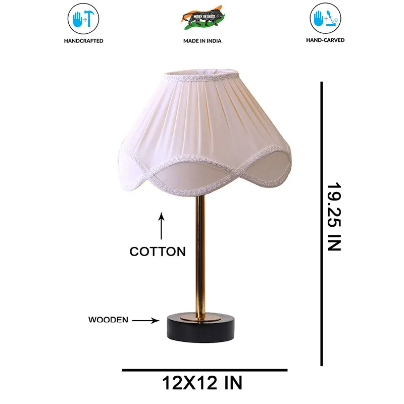 Valencia Rodin Wooden Table Lamp - OffWhite,Gold,Black media 7