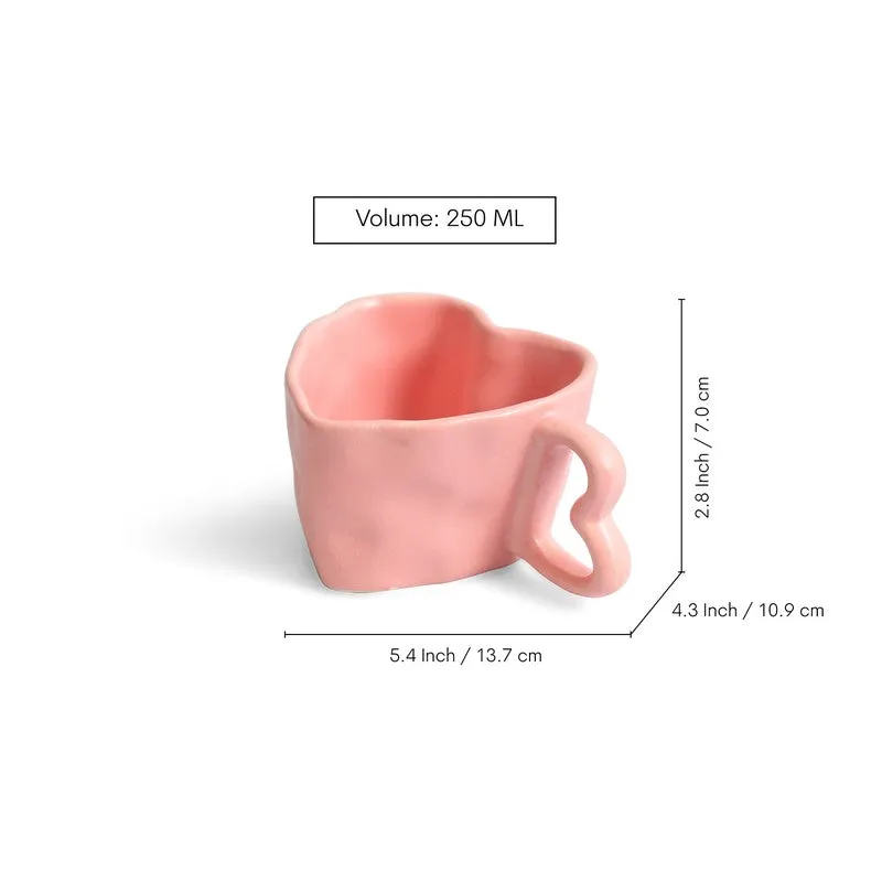Heart Ceramic Coffee Mug (250 mL Each) - Set Of Two media 7