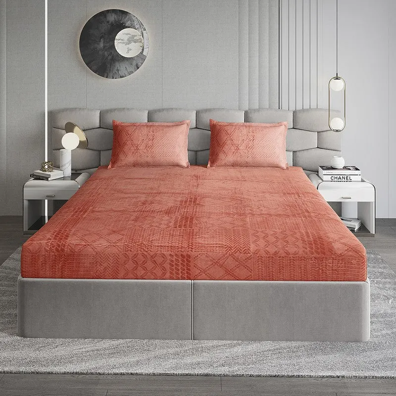 Monte Carlo Color Drift Bedsheet (Orange) - 280 GSM media 1