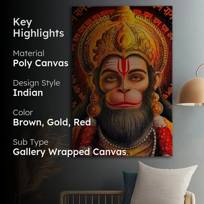 Hanuman's Gaze Poly Canvas Wall Painting media 2