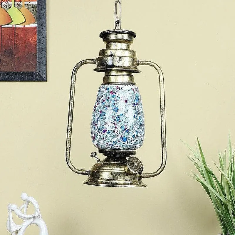 Indigo Mosaic Glass Ceiling Lamp media 4