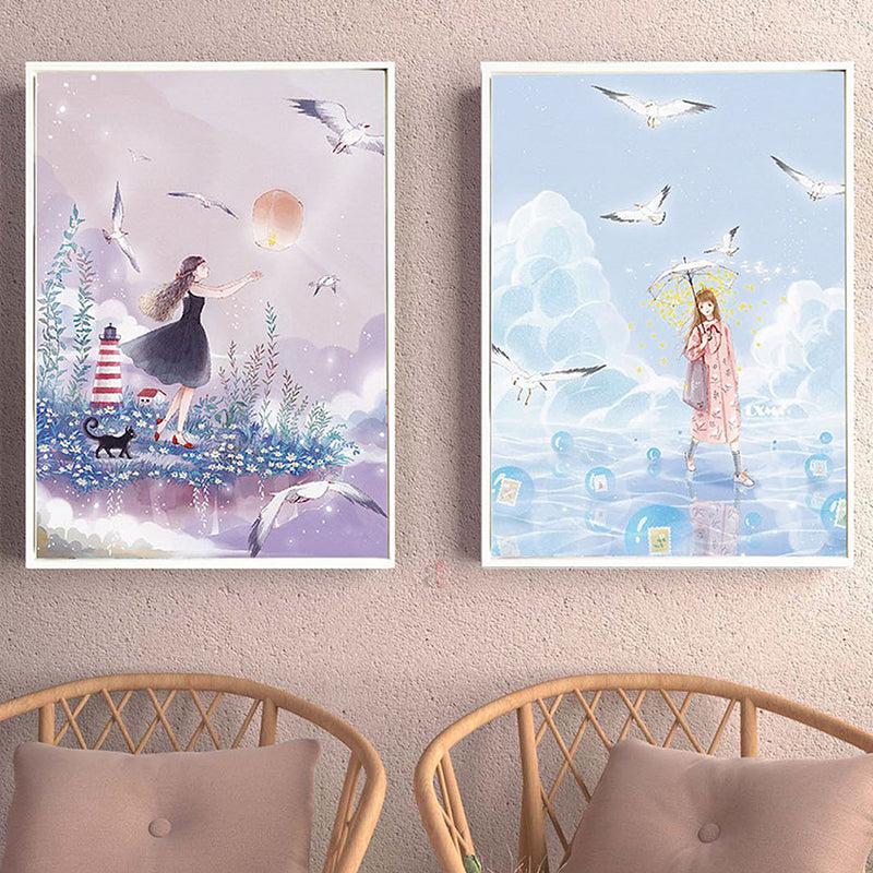 Girl Spell Wall Painting - Set Of Two