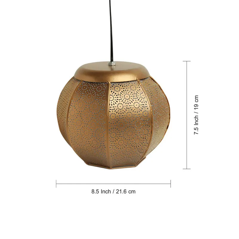 Moorish Halo Hand-Etched Iron Ceiling Lamp media 7