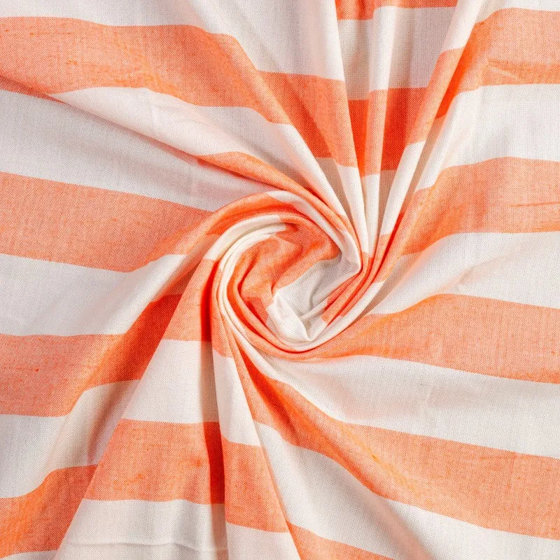 Swaddlix Striped White & Orange Bamboo Bath Towel media 7