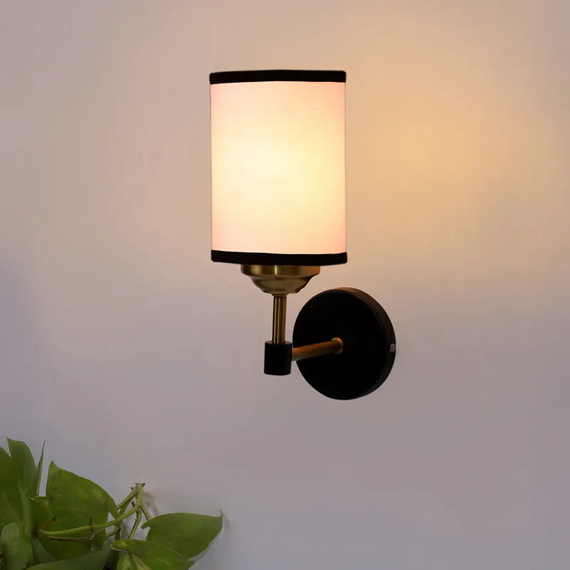 Sienna Sleek Edge Steel & Cotton Wall Lamp - White media 1