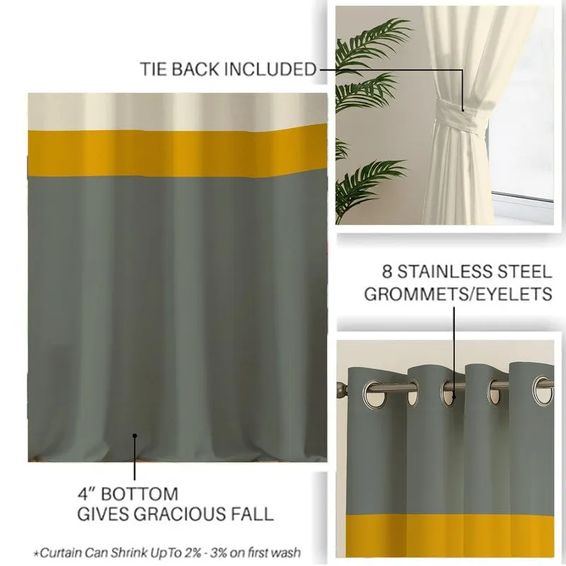 Urban Space Dual Tone Multicolor Cotton Curtains - Set Of Two media 5