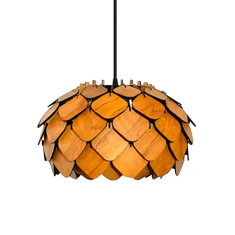 LumiSphere Wooden Ceiling Lamp - Brown media 4