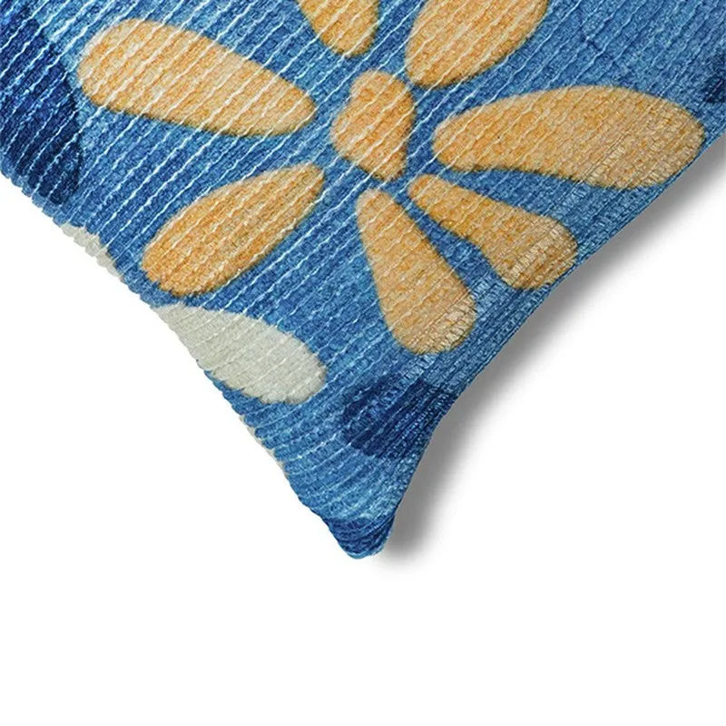 FloralGrace Cushion Cover - Blue, Yellow media 4