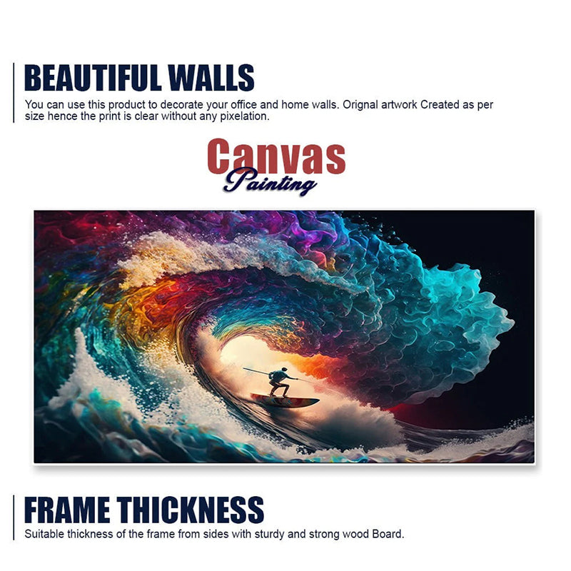 Cosmic Surfer Canvas Wall Painting media 8