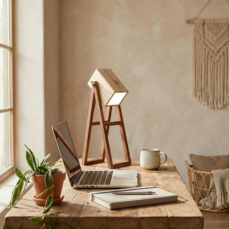QuietBeam Wooden Table Lamp - Brown media 3
