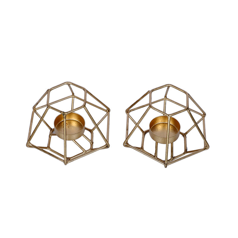 Wired Geometry Tea Light Holder - Set Of Two media 3
