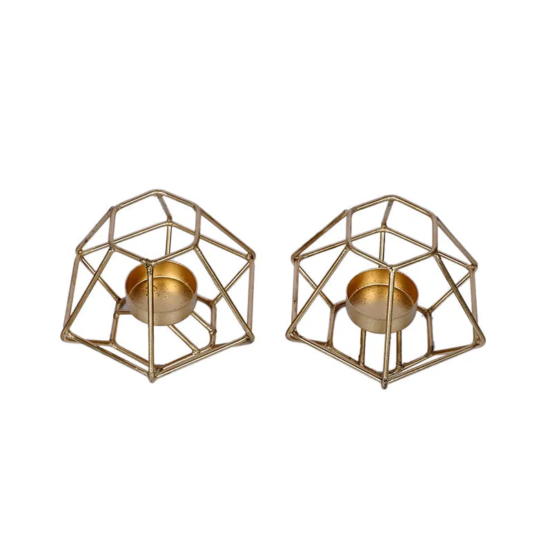 Wired Geometry Tea Light Holder - Set Of Two media 3